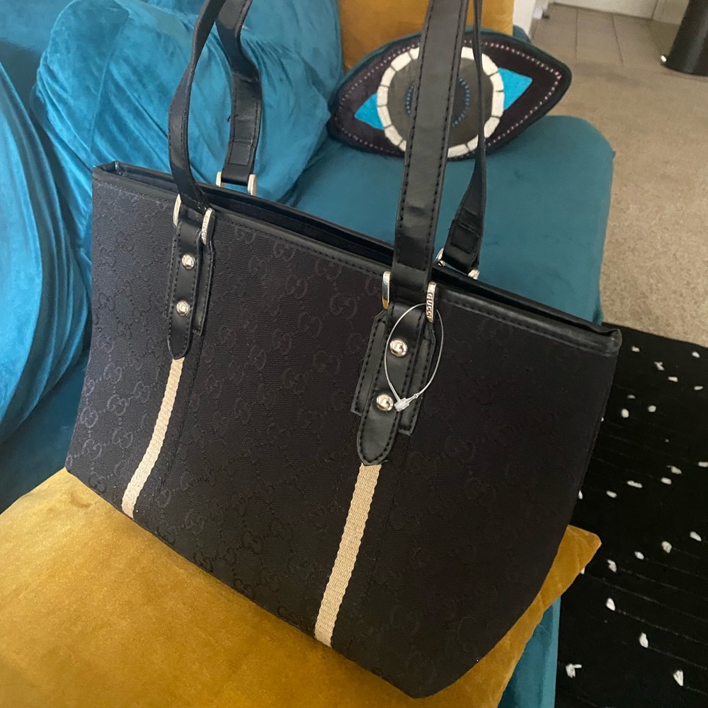 Gucci Black Vintage GG Jolicoeur Tote